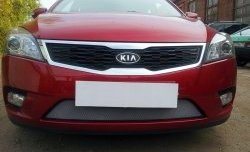 Защитная сетка на бампер Russtal (хром) KIA Ceed 1 ED рестайлинг, хэтчбэк 5 дв. (2010-2012)