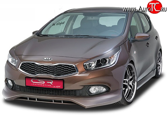 4 749 р. Накладка на передний бампер CSR (уценка)  KIA Ceed  2 JD (2012-2016) дорестайлинг универсал, дорестайлинг, хэтчбэк  с доставкой в г. Омск