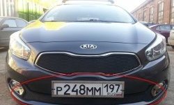 2 099 р. Нижняя защитная сетка на бампер Russtal (черная) KIA Ceed 1 ED рестайлинг, хэтчбэк 5 дв. (2010-2012)  с доставкой в г. Омск. Увеличить фотографию 1