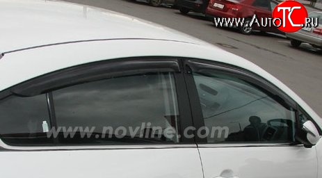 593 р. Комплект дефлекторов окон (ветровиков) 4 шт. Novline KIA Cerato 2 TD седан (2008-2013)  с доставкой в г. Омск