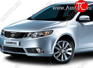 4 949 р. Левое крыло SAT (Тайвань) KIA Forte седан (2008-2013) (Неокрашенное)  с доставкой в г. Омск