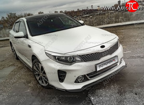 8 499 р. Юбка переднего бампера (только GT-Line бампер) TopKontur Design KIA Optima 4 JF дорестайлинг универсал (2015-2018) (Неокрашенная)  с доставкой в г. Омск