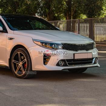 1 799 р. Реснички на фары MV-Tuning  KIA Optima  4 JF (2015-2018) дорестайлинг универсал, дорестайлинг седан (Неокрашенные)  с доставкой в г. Омск. Увеличить фотографию 1