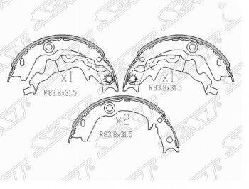 Колодки ручного тормоза SAT KIA Rio 2 JB дорестайлинг седан (2005-2009)