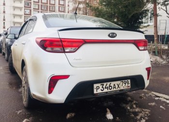 3 399 р. Лип спойлер АВТОКРАТ  KIA Rio  3 QB (2015-2017) рестайлинг седан (Неокрашенный)  с доставкой в г. Омск. Увеличить фотографию 2