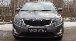 1 129 р. Реснички на фары RA  KIA Rio  3 QB (2011-2015) дорестайлинг седан, дорестайлингхэтчбек5дв. (Неокрашенные)  с доставкой в г. Омск. Увеличить фотографию 2