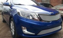 1 539 р. Нижняя сетка на бампер Russtal (хром) KIA Rio 3 QB дорестайлинг седан (2011-2015)  с доставкой в г. Омск. Увеличить фотографию 3