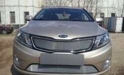 1 539 р. Нижняя сетка на бампер Russtal (хром) KIA Rio 3 QB дорестайлинг седан (2011-2015)  с доставкой в г. Омск. Увеличить фотографию 4