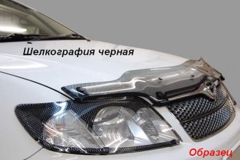 1 839 р. Дефлектор капота CA-Plastic KIA Rio X-line (2017-2021) (Classic черный, Без надписи)  с доставкой в г. Омск. Увеличить фотографию 7