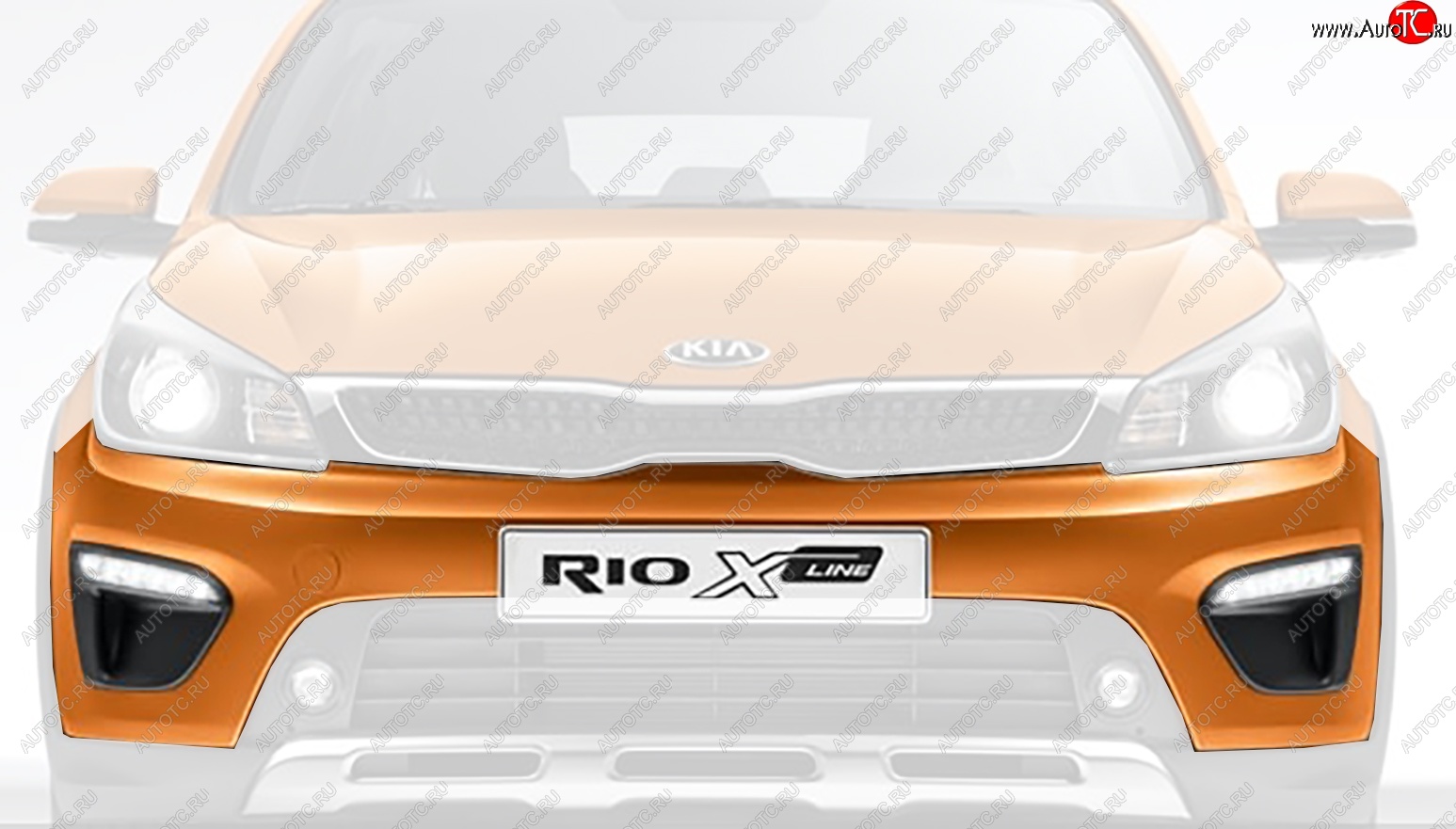 12 349 р. Бампер передний Оригинал (верхняя часть)  KIA Rio  X-line (2017-2021) (Неокрашенный)  с доставкой в г. Омск