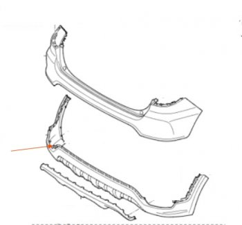 4 799 р. Накладка заднего бампера SAT (нижняя часть) KIA Rio X-line (2017-2021)  с доставкой в г. Омск. Увеличить фотографию 2