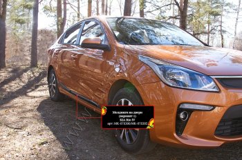 3 599 р. Молдинги дверей RA (№1, комплект 4 шт.) KIA Rio 4 FB дорестайлинг седан (2016-2020) (Поверхность глянец (под окраску), Неокрашенные)  с доставкой в г. Омск. Увеличить фотографию 3