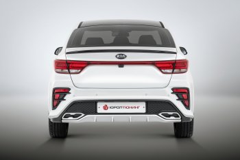 17 999 р. Задний бампер Kudos  KIA Rio  4 FB (2016-2020) дорестайлинг седан (Без парктроника, Неокрашенный)  с доставкой в г. Омск. Увеличить фотографию 4