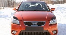 859 р. Реснички на фары RA  KIA Rio ( 2 JB,  4 FB) (2005-2024) дорестайлинг седан, дорестайлинг, хэтчбэк 5 дв., рестайлинг, хэтчбэк 5 дв., рестайлинг седан (Неокрашенные)  с доставкой в г. Омск. Увеличить фотографию 3