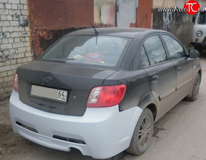 15 999 р. Задний бампер (седан) Ixion KIA Rio 2 JB дорестайлинг седан (2005-2009) (Неокрашенный)  с доставкой в г. Омск