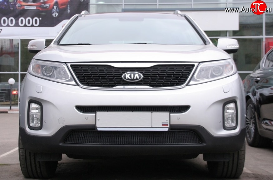 4 599 р. Сетка на бампер Novline KIA Sorento XM рестайлинг (2012-2015)  с доставкой в г. Омск