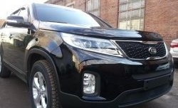 1 469 р. Нижняя сетка на бампер Russtal (черная) KIA Sorento XM рестайлинг (2012-2015)  с доставкой в г. Омск. Увеличить фотографию 2