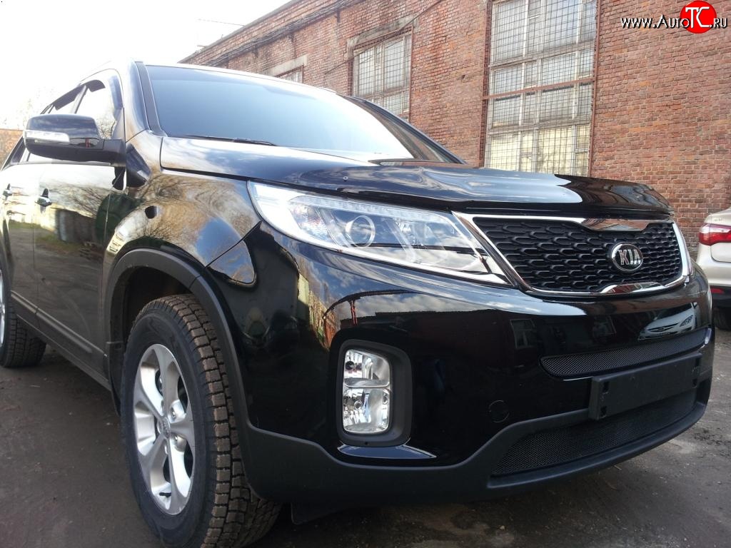 1 469 р. Нижняя сетка на бампер Russtal (черная) KIA Sorento XM рестайлинг (2012-2015)  с доставкой в г. Омск