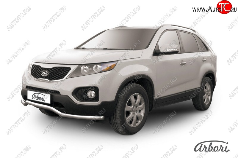 15 299 р. Защита переднего бампера Arbori (волна, нержавейка, 1 труба d57 mm). KIA Sorento XM дорестайлинг (2009-2012)  с доставкой в г. Омск