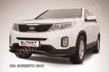 9 399 р. Защита переднего бампера из трубы d57 Slitkoff (волна)  KIA Sorento  XM (2012-2015) рестайлинг (Цвет: серебристый)  с доставкой в г. Омск. Увеличить фотографию 1