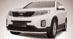 Одинарная защита переднего бампера из трубы диаметром 57 мм Slitkoff KIA (КИА) Sorento (Соренто)  XM (2012-2015) XM рестайлинг