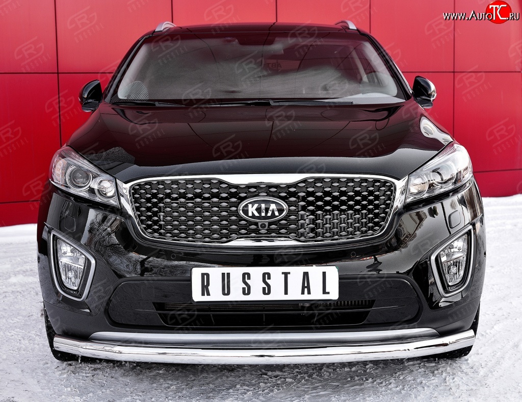 14 849 р. Одинарная защита переднего бампера диаметром 63 мм SLITKOFF  KIA Sorento  UM/Prime (2014-2018) дорестайлинг  с доставкой в г. Омск