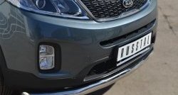 13 999 р. Одинарная защита переднего бампера диаметром 76 мм SLITKOFF  KIA Sorento  XM (2012-2015) рестайлинг  с доставкой в г. Омск. Увеличить фотографию 2