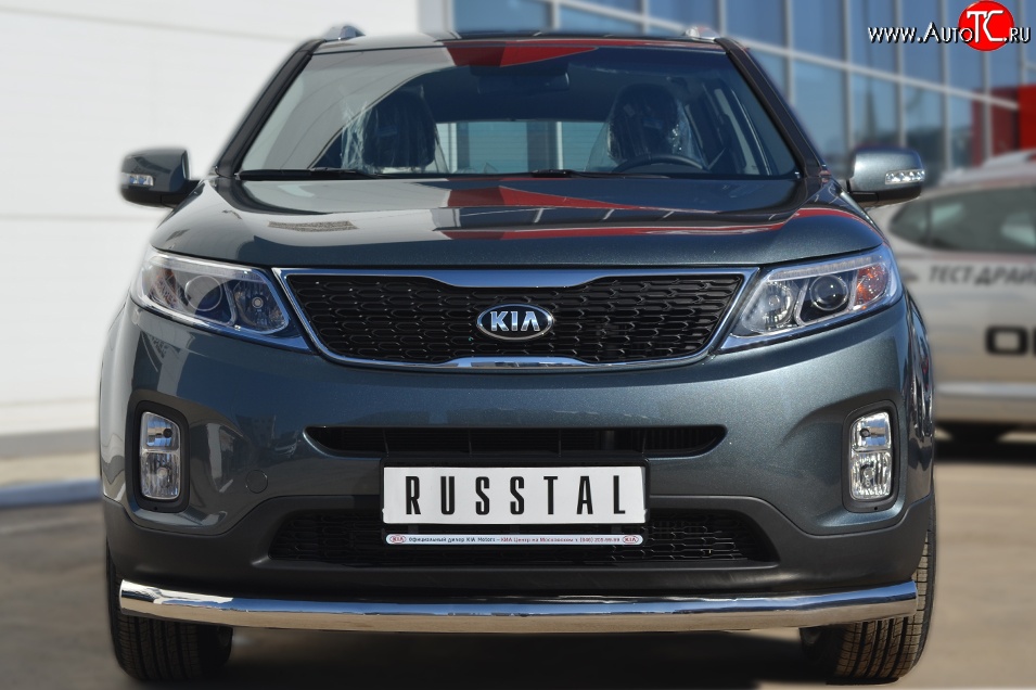 13 999 р. Одинарная защита переднего бампера диаметром 76 мм SLITKOFF  KIA Sorento  XM (2012-2015) рестайлинг  с доставкой в г. Омск