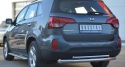 16 999 р. Защита заднего бампера (Ø76 и 42 мм, нержавейка) SLITKOFF  KIA Sorento  XM (2012-2015) рестайлинг  с доставкой в г. Омск. Увеличить фотографию 3