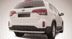 9 999 р. Защита заднего бампера из короткой трубы диаметром 57 мм Slitkoff  KIA Sorento  XM (2012-2015) рестайлинг (Нержавейка, Полированная)  с доставкой в г. Омск. Увеличить фотографию 1