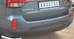 13 799 р. Защита заднего бампера (Ø63 мм уголки, нержавейка) SLITKOFF KIA Sorento XM рестайлинг (2012-2015)  с доставкой в г. Омск. Увеличить фотографию 2