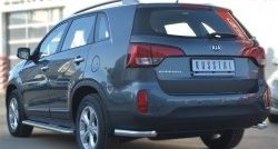 13 799 р. Защита заднего бампера (Ø63 мм уголки, нержавейка) SLITKOFF KIA Sorento XM рестайлинг (2012-2015)  с доставкой в г. Омск. Увеличить фотографию 4