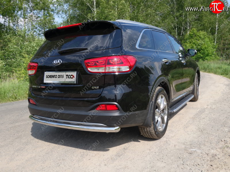 15 549 р. Защита заднего бампера ТСС (нержавейка d 60,3 мм)  KIA Sorento  UM/Prime (2014-2018) дорестайлинг  с доставкой в г. Омск