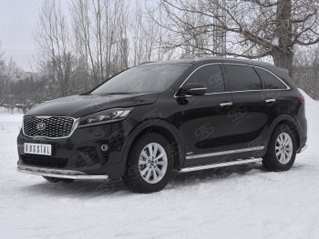 11 449 р. Защита переднего бампера (Ø42 мм, нержавейка) Russtal KIA Sorento UM/Prime рестайлинг (2018-2020)  с доставкой в г. Омск. Увеличить фотографию 2