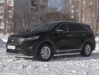 12 499 р. Защита переднего бампера (Ø63 мм, нержавейка) Russtal KIA Sorento UM/Prime рестайлинг (2018-2020)  с доставкой в г. Омск. Увеличить фотографию 2