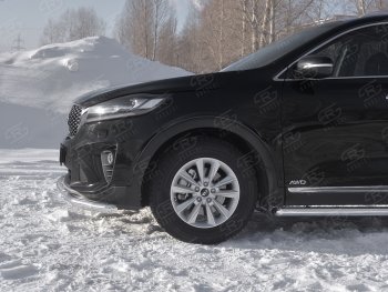 15 999 р. Защита переднего бампера (2 трубы Ø63 и 42 мм, нержавейка) Russtal KIA Sorento UM/Prime рестайлинг (2018-2020)  с доставкой в г. Омск. Увеличить фотографию 3