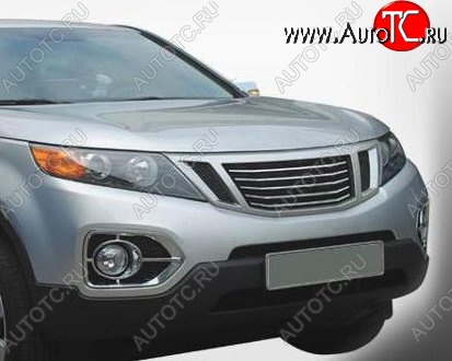 13 299 р. Решётка радиатора CT v2 KIA Sorento XM дорестайлинг (2009-2012) (Неокрашенная)  с доставкой в г. Омск