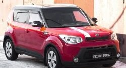 4 369 р. Накладки на колёсные арки RA (комплект 4 шт).  KIA Soul  PS (2014-2016) дорестайлинг (Поверхность шагрень)  с доставкой в г. Омск. Увеличить фотографию 2