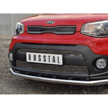 5 999 р. Решетка радиатора Russtal лист  KIA Soul  PS (2014-2016) дорестайлинг (Неокрашенная)  с доставкой в г. Омск. Увеличить фотографию 3