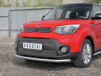 14 749 р. Одинарная защита переднего бампера диаметром 63 мм SLITKOFF  KIA Soul  PS (2014-2016) дорестайлинг  с доставкой в г. Омск. Увеличить фотографию 3