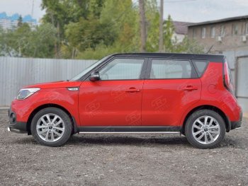 15 299 р. Защита порогов из круглой трубы диаметром 42 мм Russtal v1 KIA Soul PS дорестайлинг (2014-2016)  с доставкой в г. Омск. Увеличить фотографию 2