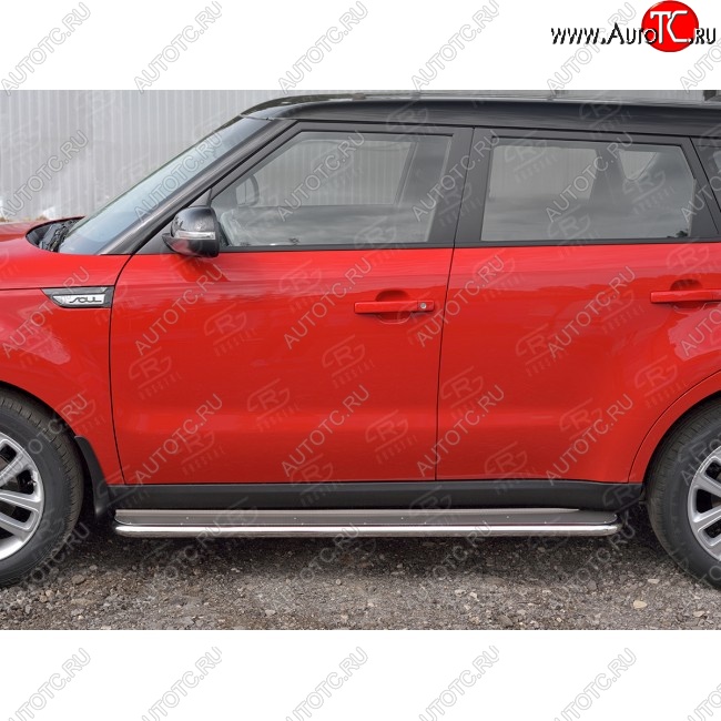 30 999 р. Широкая защита порогов с трубой диаметром 42 мм SLITKOFF v3  KIA Soul  PS (2014-2016) дорестайлинг  с доставкой в г. Омск