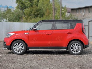 15 799 р. Защита порогов из круглой трубы диаметром 63 мм Russtal v2 KIA Soul PS дорестайлинг (2014-2016)  с доставкой в г. Омск. Увеличить фотографию 2