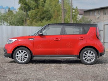 16 799 р. Защита порогов из круглой трубы диаметром 63 мм Russtal v3 KIA Soul PS дорестайлинг (2014-2016)  с доставкой в г. Омск. Увеличить фотографию 3