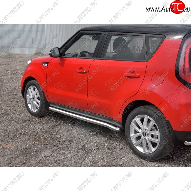 16 799 р. Защита порогов из круглой трубы диаметром 63 мм Russtal v3 KIA Soul PS дорестайлинг (2014-2016)  с доставкой в г. Омск