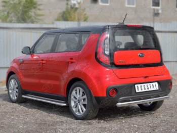 12 999 р. Одинарная защита заднего бампера из трубы диаметром 63 мм SLITKOFF  KIA Soul  PS (2014-2016) дорестайлинг  с доставкой в г. Омск. Увеличить фотографию 2