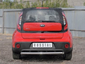 12 999 р. Одинарная защита заднего бампера из трубы диаметром 63 мм SLITKOFF  KIA Soul  PS (2014-2016) дорестайлинг  с доставкой в г. Омск. Увеличить фотографию 3