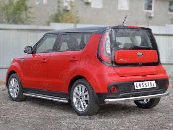 13 399 р. Одинарная защита заднего бампера из трубы диаметром 63 мм SLITKOFF  KIA Soul  PS (2014-2016) дорестайлинг  с доставкой в г. Омск. Увеличить фотографию 2