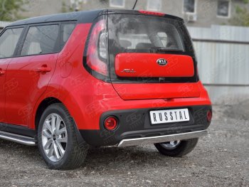 10 349 р. Защита заднего бампера (Ø75x42 мм, нержавейка) Russtal  KIA Soul  PS (2014-2016) дорестайлинг  с доставкой в г. Омск. Увеличить фотографию 2