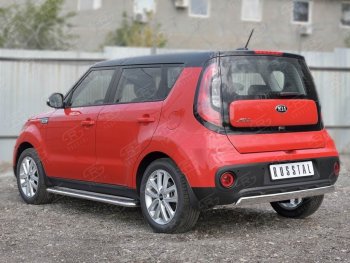 10 349 р. Защита заднего бампера (Ø75x42 мм, нержавейка) Russtal  KIA Soul  PS (2014-2016) дорестайлинг  с доставкой в г. Омск. Увеличить фотографию 3